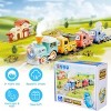 Kids Train Set w/Remote Control, Realistic Train Sounds, Smoke Effect & Colorful Lights, Magnetic Connection Locomotive with 3 Trucks, Educational Toy - 2 of 4