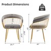 DYHOME Modern Mid Century Dining Chair, Upholstered Velvet Dining Room Chairs with Metal Legs for Makeup/Living Room (Set of 2) - 3 of 4