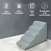 5 Steps 30D High Density Foam Dog Stairs Pet Training Stairs Puppy Ramp Ladder with Washable Grey Cover & Anti-Slip Bottom - 4 of 4