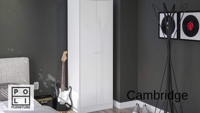 Denmark 3 Door and 2 Drawer Wardrobe White - Polifurniture, 2 of 9, play video