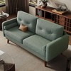 65" Mid-Century Modern Loveseat Sofa, 2-Seater Deep Seat Linen Upholstered Couch for Living Room, Bedroom, Office, Small Space, Beige - 3 of 4