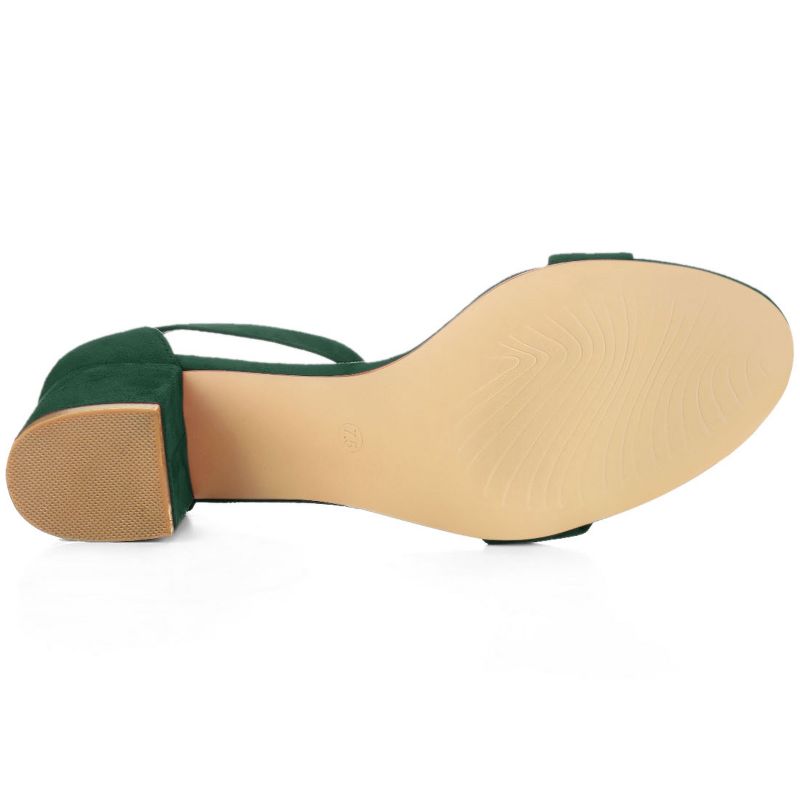Allegra K Women's Open Toe Block Heel Adjustable Buckled Ankle Strap Sandals, 5 of 7
