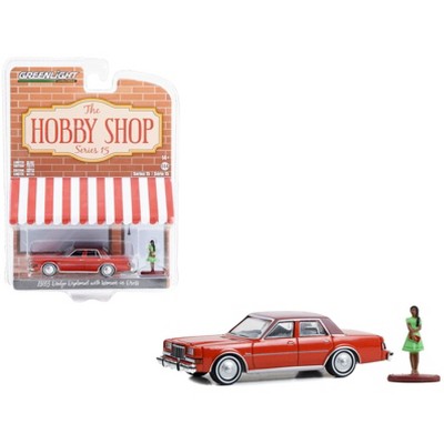 1983 Dodge Diplomat Red with Brown Top and Woman in Dress Figure "The Hobby Shop" Series 15 1/64 Diecast Model Car by Greenlight
