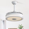 Wanze of Ocean 42 in. Smart White Retractable Clear Blades Downrod Mount Ceiling Fan with LED Light, RGB Changing and Music Speaker - 2 of 4