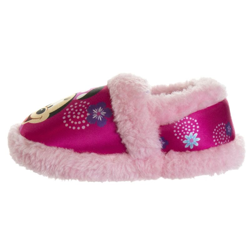 Disney Kids Girl's Minnie Mouse Slippers - Plush Lightweight Warm Comfort Soft Aline House Slippers Fuchsia Pink (size 5-12 Toddler-Little Kid), 5 of 9