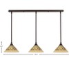 Toltec Lighting Any 3 - Light Chandelier in  Dark Granite with 10" Chocolate Icing  Shade - 2 of 2