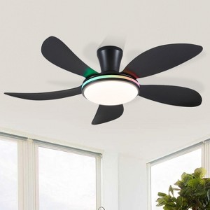 Kviflon 48 Inch Modern LED Ceiling Fans with Quiet Reversible DC Motor, Dimmable 3 Colors 6 Speeds - 1 of 4