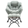 NicBex Accent Chair Lazy with Ottoman Lounge Chair with Armrests and a Side Pocket Reading Chair Sofa Chair Comfy Chair, Light Green - 2 of 4