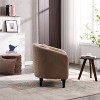 CAVINAS Mid-Century Modern Accent Barrel Chair with Corduroy Upholstery and Wooden Legs, Comfy Single Armchair with Thick Cushions and Pillow - 3 of 4