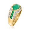 Ross-Simons 2.30 ct. t.w. Emerald and .20 ct. t.w. Diamond Ring in 14kt Yellow Gold - 3 of 4