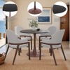 LeisureMod Bristol 27" Round Dining Table with MDF Top and Walnut Steel Pedestal Base for Modern Kitchen and Dining Room - 3 of 4