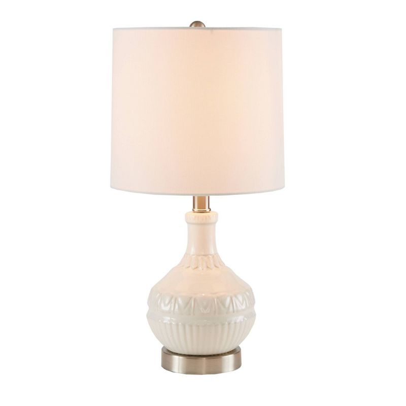 510 Design 20.5&#34; Gypsy Embossed Boho Table Lamp (Includes LED Light Bulb) White, 2 of 8