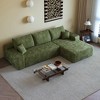 MAYEERTY 135" Cloud Sofa + Ottoman Green - 135" Green + Ottoman, Corduroy, No Assembly, Fits Apartment - 2 of 4