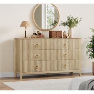 Dresser for Bedroom with 6 Drawers, 54" Extra Wide Modern Chest of Drawers with Metal Handle - 1 of 4