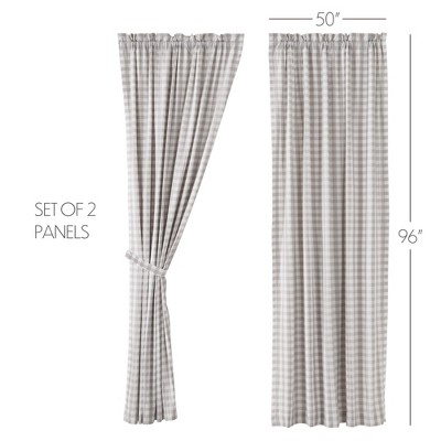 Annie Buffalo Grey Check Panel Set of 2 96x50 VHC Brands