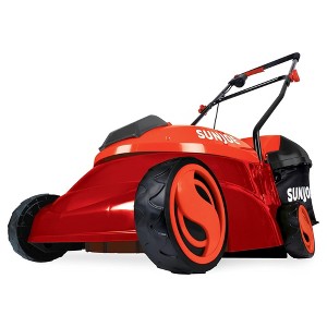 Sun Joe 28V 5 Ah Cordless Lawn Mower, Brushless Motor, 14" Electric with LED Battery Indicator & Safety Key, Detachable 10.6 Gal Grass Catcher, Red - 1 of 4