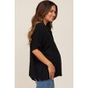 PinkBlush Black Button Up Dolman Short Sleeve Maternity Top - 2 of 4