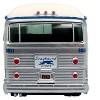 1959 GM PD4104 Motorcoach Bus "Greyhound" Silver and Cream with Blue Stripes 1/87 (HO) Diecast Model by Iconic Replicas - 3 of 4