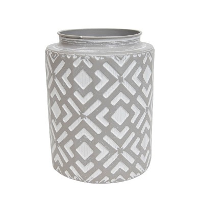 Small Gray Metal Vase - Foreside Home & Garden
