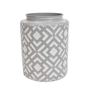 Small Gray Metal Vase - Foreside Home & Garden