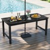 Tangkula HDPE Outdoor Dining Table for 6 Person 67" Patio Table w/ Wood-Like Tabletop - 2 of 4