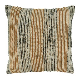 Saro Lifestyle Poly Filled Throw Pillow with Stripe Design - 1 of 3