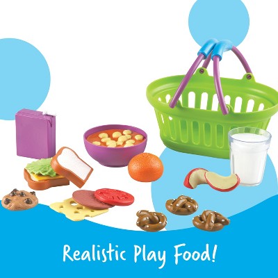 Colorful Toddler Pretend Play Food Basket Set