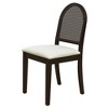 Vatros Modern 6-Piece Dining Table Set with 4 Upholstered Rattan Back Dining Chairs and Bench - 4 of 4