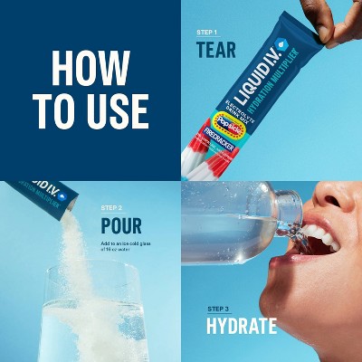 Liquid I.V. Hydration Multiplier Powder Electrolyte Drink - Popsicle Firecracker - 18ct