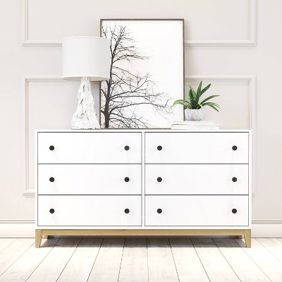 Prepac Nordik 6 Drawer Bedroom Dresser White/Oak