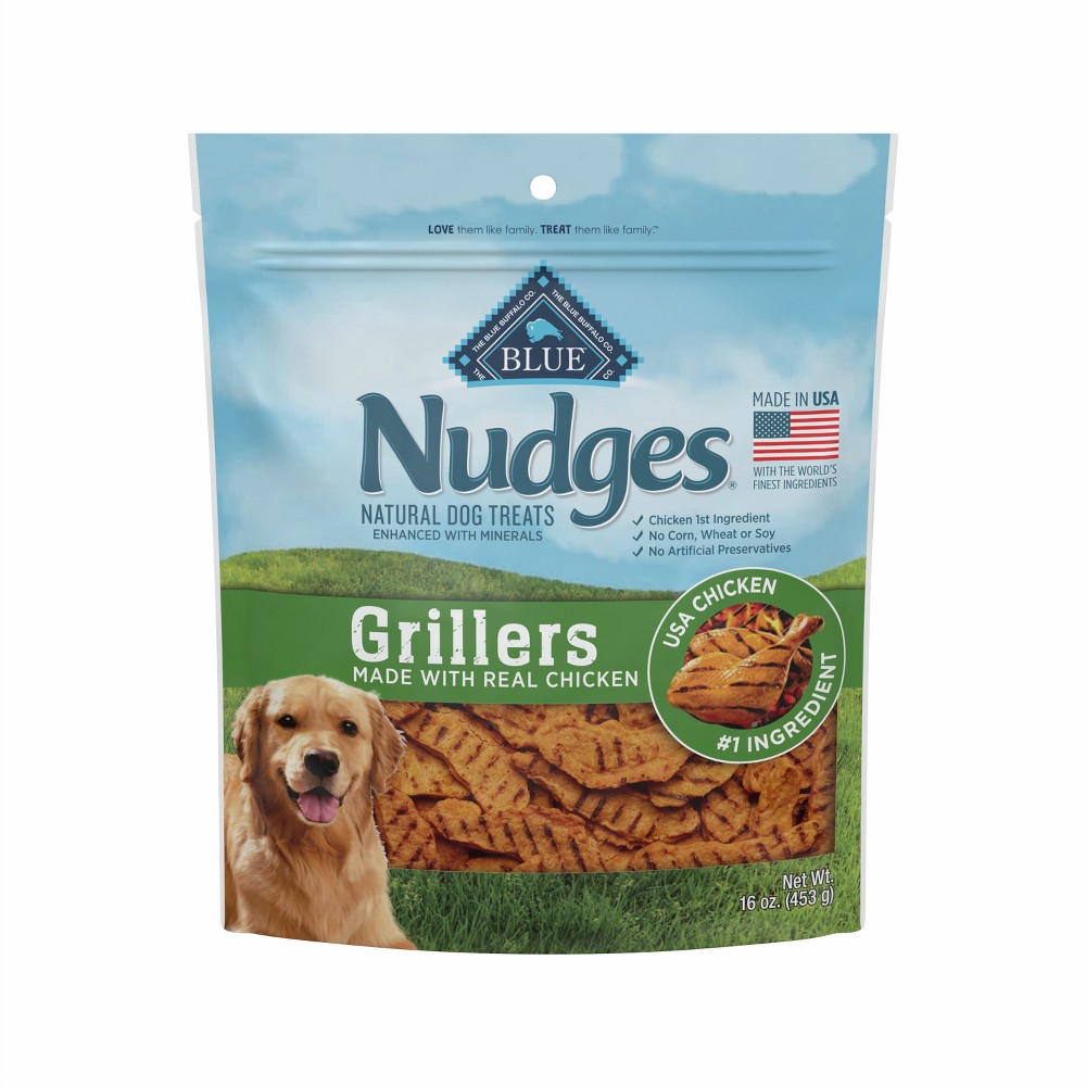 Photos - Dog Food Blue Buffalo Nudges Grillers Natural Dog Treats with Chicken - 16oz 