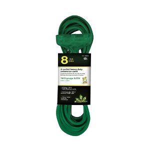 GoGreen Power (GG-15008GN) 16/3 8' 3-Outlet Heavy Duty Extension Cord, 8 Feet - Green - 1 of 1