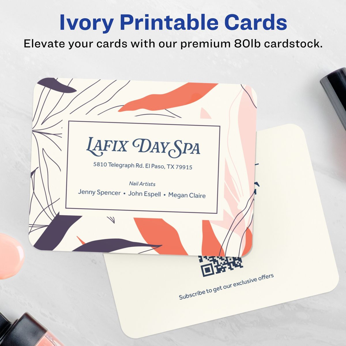 Avery 4-1/4" x 5-1/2" Rectangle Rounded Corner, Matte Ivory Postcards - thumbnail 2