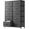 FONTOI Dressers 10 Drawer Fabric Tall Dresser Tower Closet Storage Clothes Chest of Drawers for Bedroom Nursery, Grey, 11.8"*31.4"*45.6" - 4 of 4