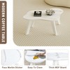 Vynxaria Modern minimalist white imitation marble table top, Solid wood legs , computer desk, game table for dining and living rooms - 4 of 4