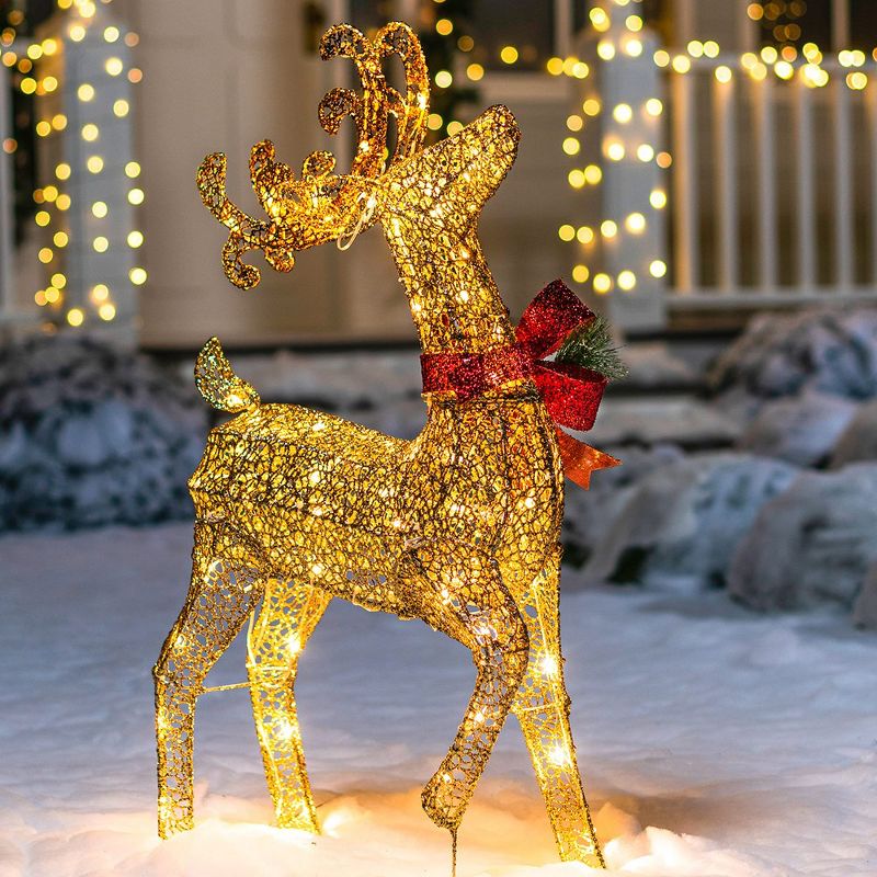 Joiedomi 3ft Gold Reindeer Buck Yard Light Christmas Outdoor Yard Garden Decorations, 3 of 6