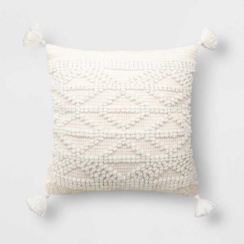 Oversized Loop Textured Diamond Patterned Square Throw Pillow - Threshold™, 1 of 10