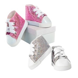 The Queen's Treasures 18 In Doll 2 Pair of Glitter Shoes, Fits American Girl - 1 of 4