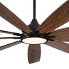 72" Casa Vieja Industrial Indoor Outdoor Ceiling Fan with LED Light Remote Control Matte Black Dark Walnut Damp Rated for Patio Exterior House Porch - 3 of 4