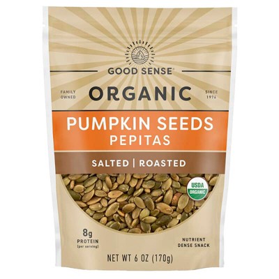 Good Sense, Organic Pumpkin Seeds Pepitas, Salted, Roasted, 6 oz