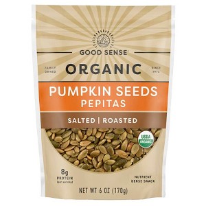Good Sense, Organic Pumpkin Seeds Pepitas, Salted, Roasted, 6 oz - 1 of 2