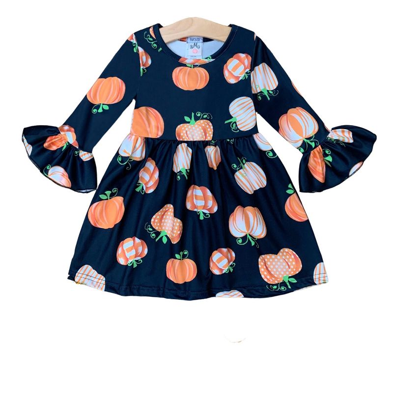 Girls Blessed & Pumpkin Obsessed Dress - Mia Belle Girls, 2 of 6
