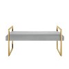 Inspired Home Dalia Velvet/PU Leather Bench with Gold/Chrome Frame - 3 of 4