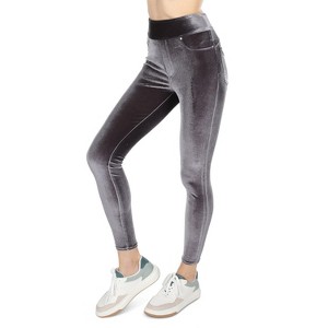 Memoi Women's Velvet High-Waist Shaping Leggings - 1 of 4