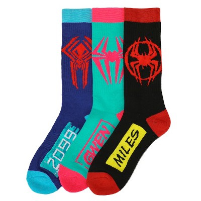 Spider-man Spider Logo Men's Athletic 3-pack Crew Socks : Target