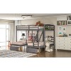 TiramisuBest Full over Twin Gray Pine Triple Bunk Bed with Drawers, Space-Saver - 4 of 4
