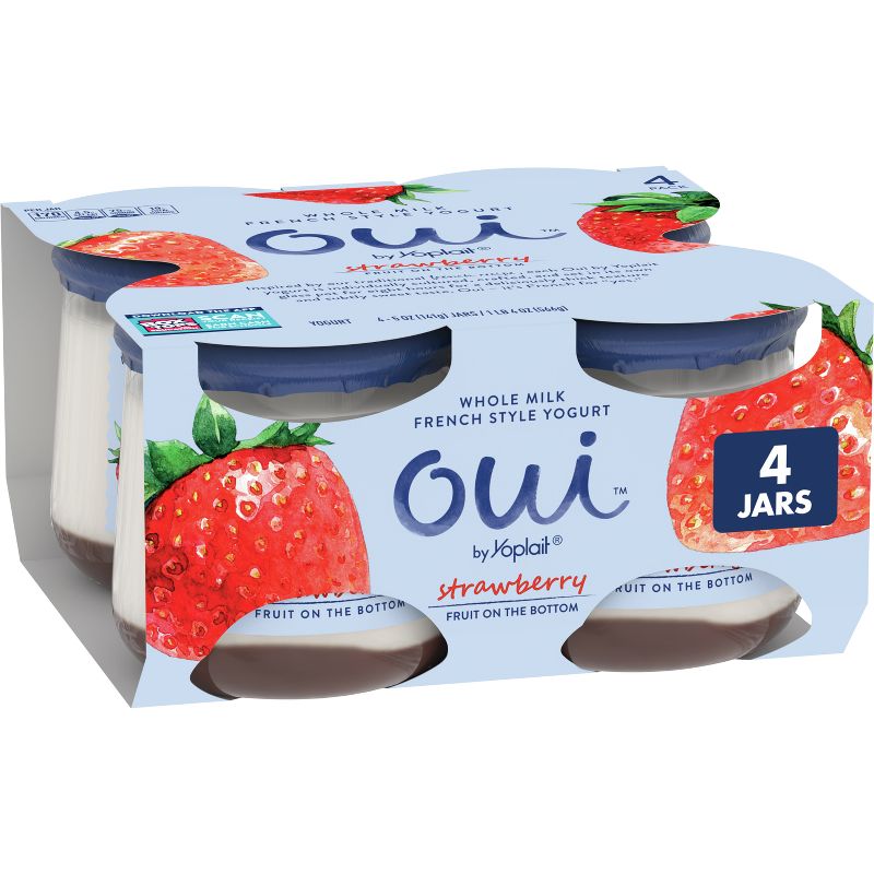 Oui by Yoplait Strawberry Flavored French Style Yogurt - 4ct/5oz Jars, 1 of 14