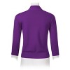 Women s 3/4 Sleeve Cropped Cardigan Sweaters Open Front Knit Short Bolero Shrugs Purple 4XL - 4 of 4