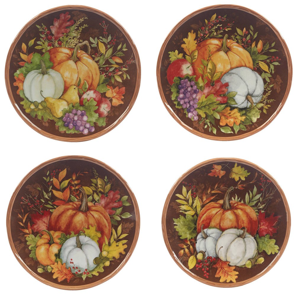 Photos - Plate Certified International Set of 4 Harvest Blessings Dessert  