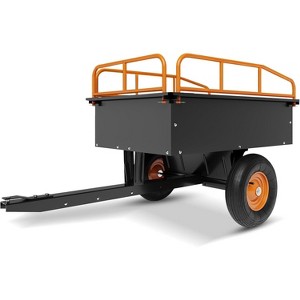 Heavy Duty Steel ATV UTV Trailer, Tow Behind Dump Cart with Removable Sides, Garden Yard Wagon for Tractor - 1 of 4
